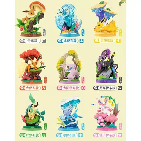 Blind Box Évoli – 9 Évolitions Mystères (Nature Edition) – Figurines Pokémon