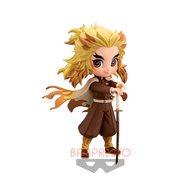 Banpresto Kimetsu No Yaiba Q Posket Rengoku Kyoujurou - Figura Collezionabile In Edizione Sepia, 14 Cm